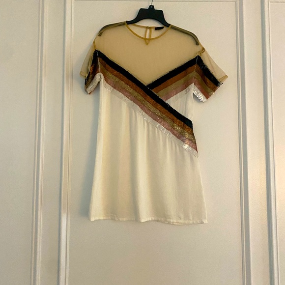 Free People sheer top sequin tee dress - Picture 2 of 3